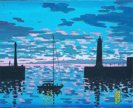 sunset, anstruther harbour