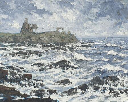 heavy seas by newark castle, st monans
