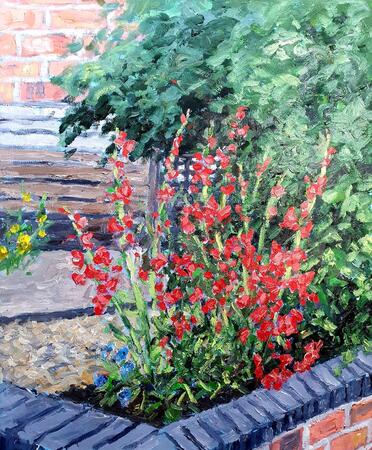 flowers in neighbour's garden