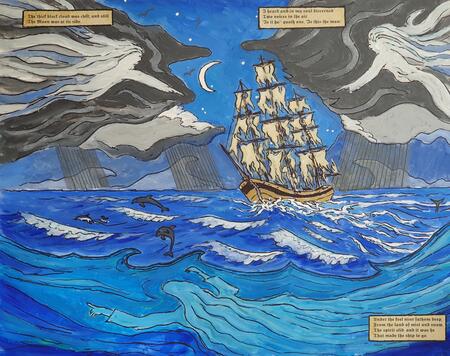 A spirit under the water causes the ship to move