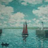 harbour mouth, anstruther, sunny day