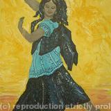 indian dancer with yellow background