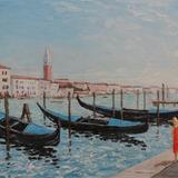 venice, view over grand cana; from della salute