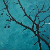 nocturne: black branch against the moon I