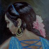 girl with a many-pearled earring [sohini banerjee in dance costume]