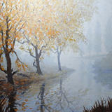 autumn mist on the river