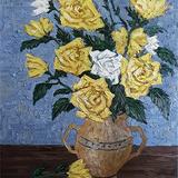 vase of yellow roses