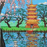 japanese scene with pagoda