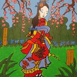 courtesan with cherry blossom