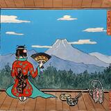 mount fuji with kneeling geisha