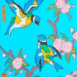 lovebirds and blossom