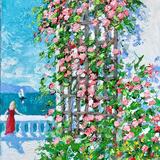 flowers on white wall