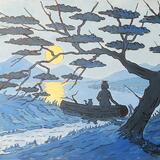 japanese nocturne: geisha with cat