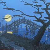 japanese nocturne: geisha with cat