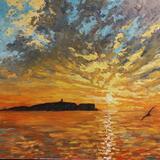 Sunrise over the May island, Fife