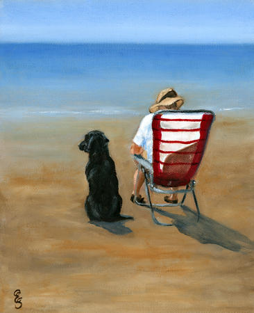Dog and Deck Chair