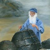 Mending Pots at Portloe