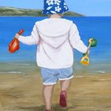 Child on Beach - Running Away