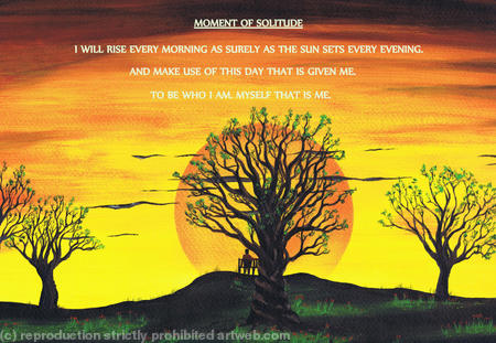 Moment Of Solitude. Word Art.