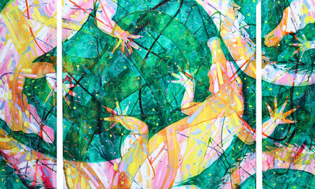 Pink and yellow crocodiles