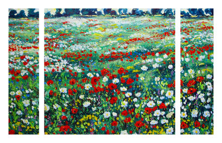 POPPY MEADOW -Triptych