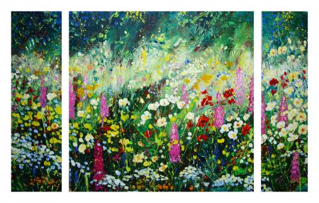 GARDEN BORDER 4 Triptych