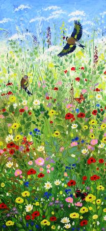 Goldfinches in the meadow