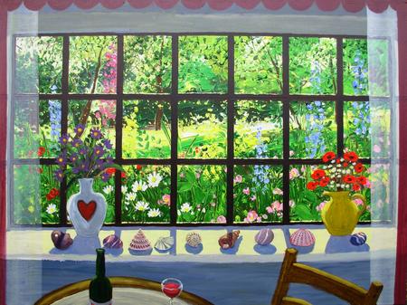 VIEW THROUGH A WINDOW - Hot summer day