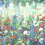 Garden border 3 with blue delphiniums