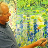 John painting on site at his last exhibition at Nymans Gardens.