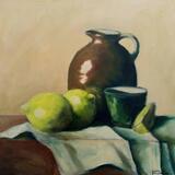 Brown Jug with Lemons