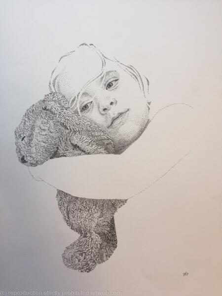 Girl and cuddly rabbit