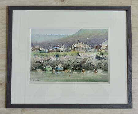 An example of a framed watercolour