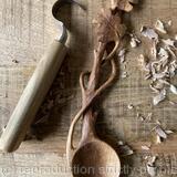 Oak leaves and twig. Carved from Oak