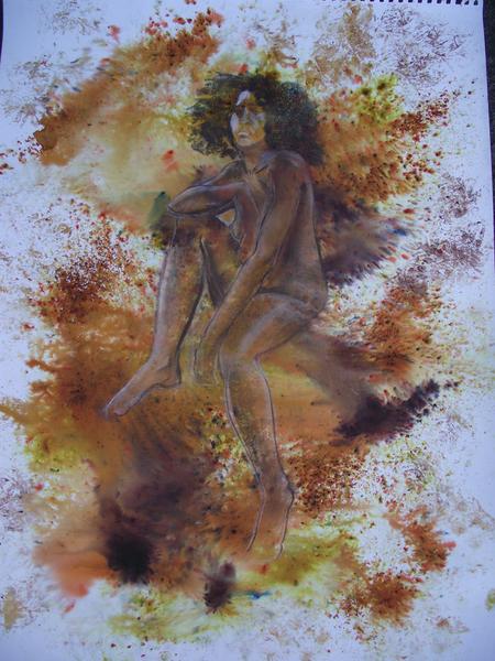 Figure study in orange