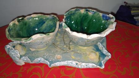 Seaside tray and bowls