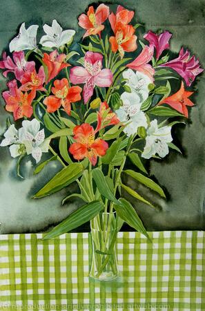 Freesias- floral painting 