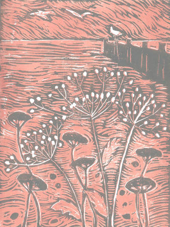 Seed heads by the Sea- coral