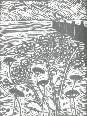 Seed heads by the Sea- monochrome