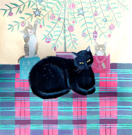 Cats with the tree