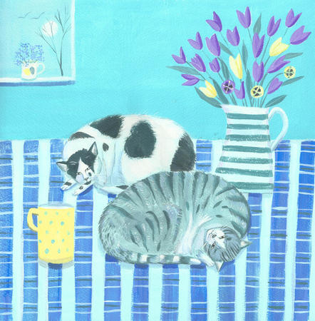 Cats on Blue