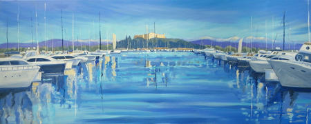 Antibes harbour in morning sun