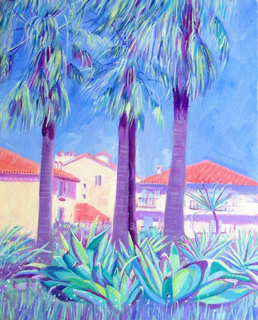 Succulents and Palms, Antibes-landscape painting 