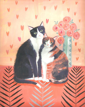 Two Together- cat painting 