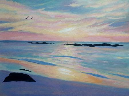 Sunset Beach-sunset painting 