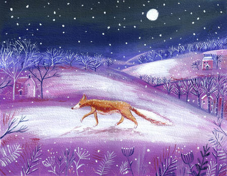 Fantastic Mr Fox-winter landscape painting 