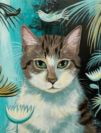 Tabby cat - cat painting 