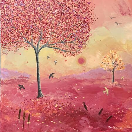 Autumn trees in evening