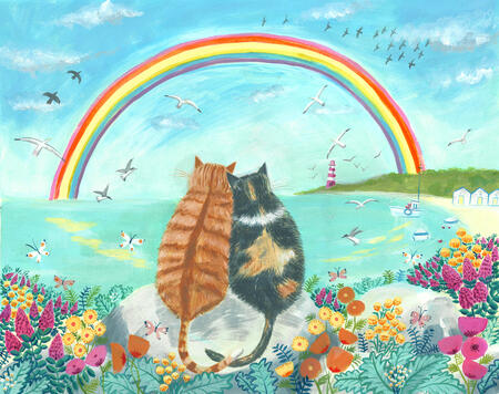 Rainbow cats fine art print