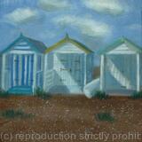 Beach huts in summer